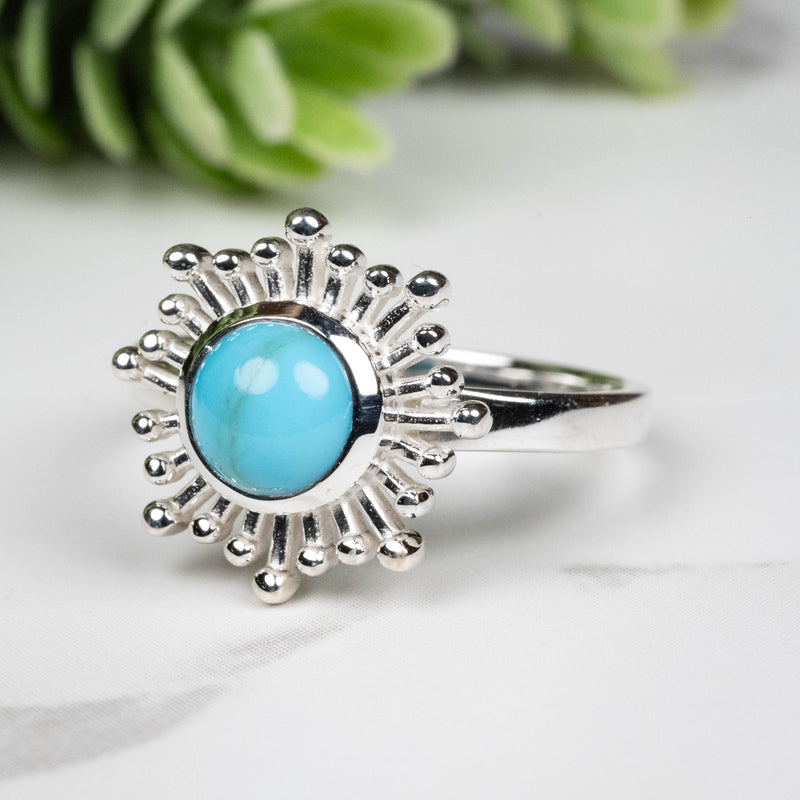 Sleeping Beauty Turquoise Ring 6mm Size 7