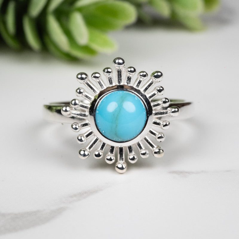 Sleeping Beauty Turquoise Ring 6mm Size 7