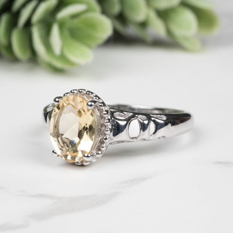 Citrine Ring 8x6mm Size 6