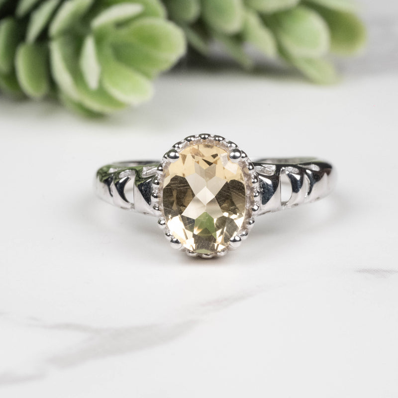 Citrine Ring 8x6mm Size 6