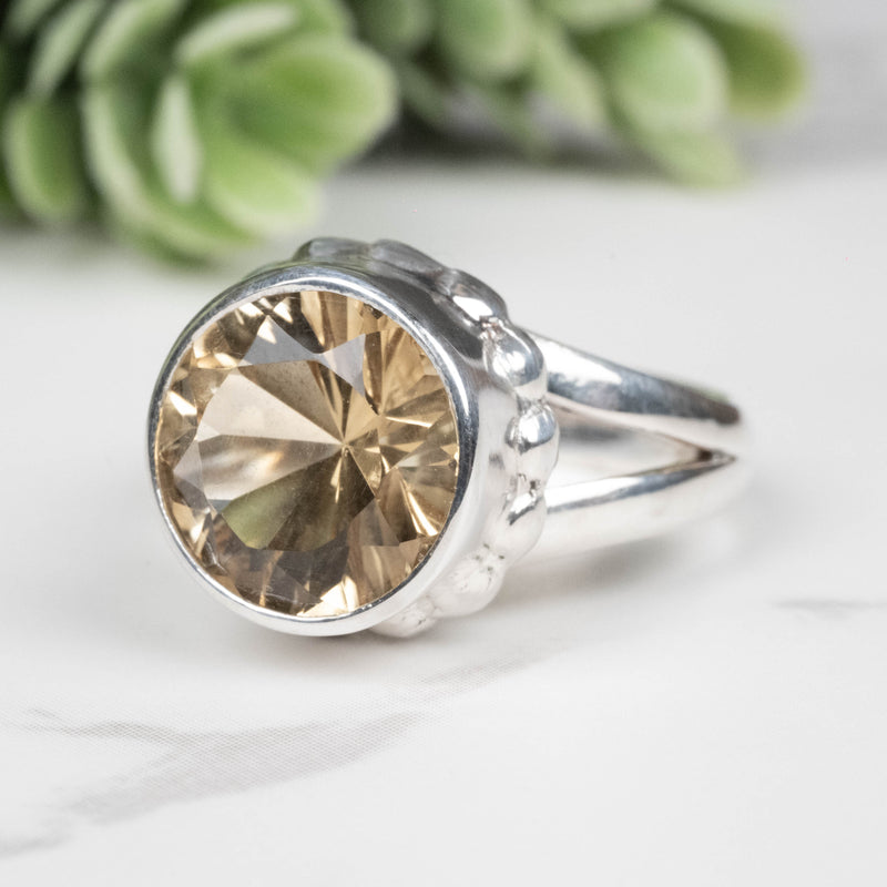 Citrine Ring 10mm Size 6