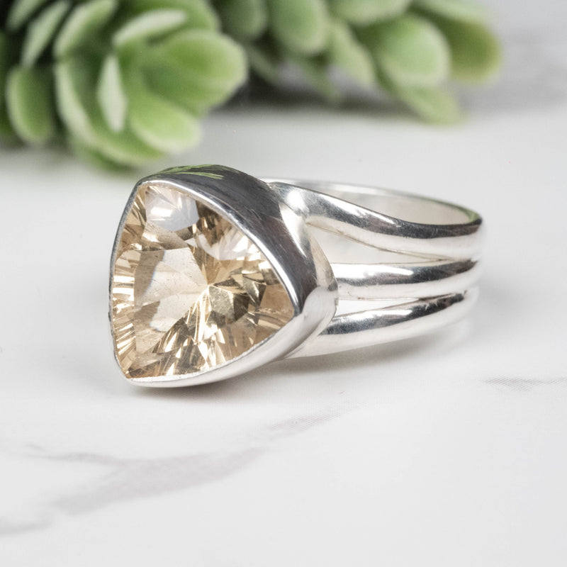 Citrine Ring 10mm Size 7