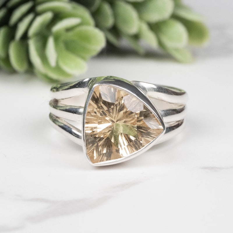 Citrine Ring 10mm Size 7