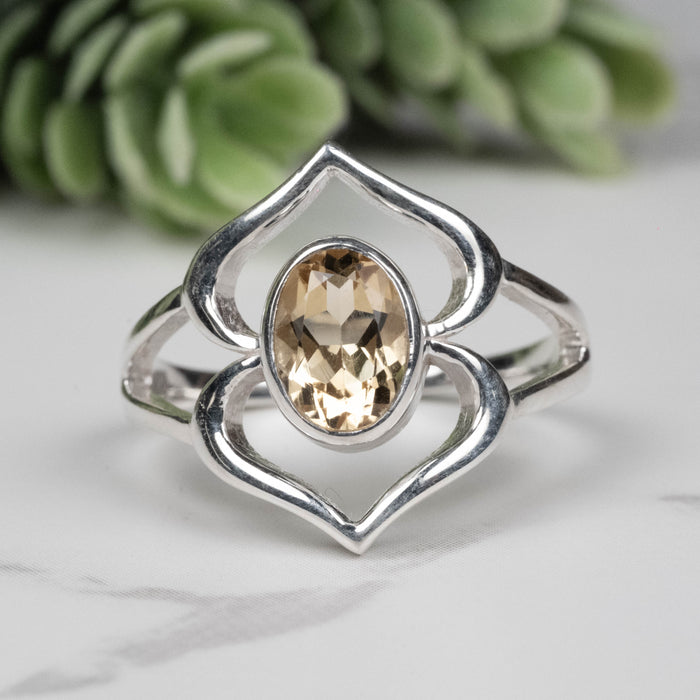 Citrine Ring 8x6m Size 7