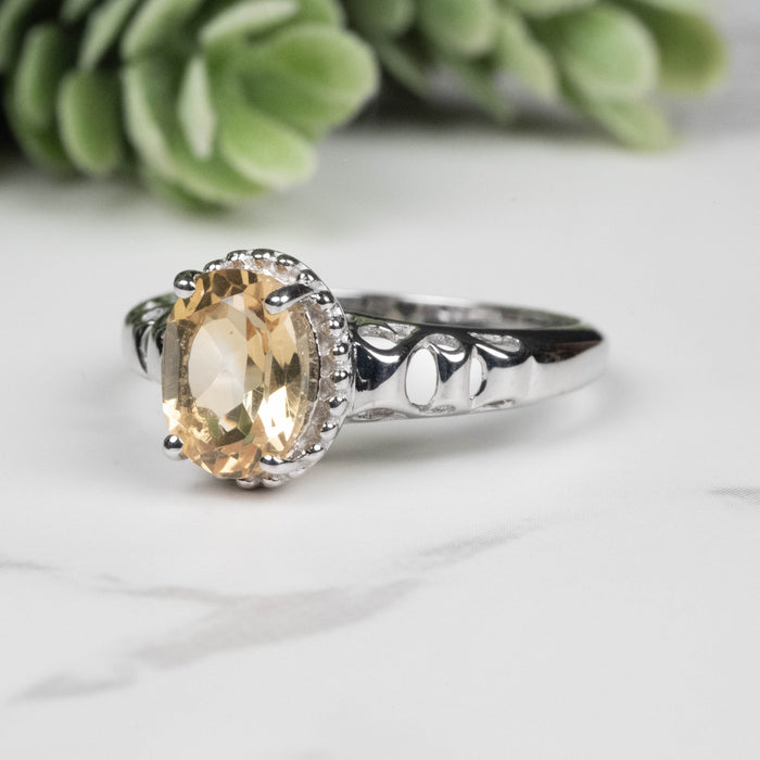 Citrine Ring 8x6m Size 7