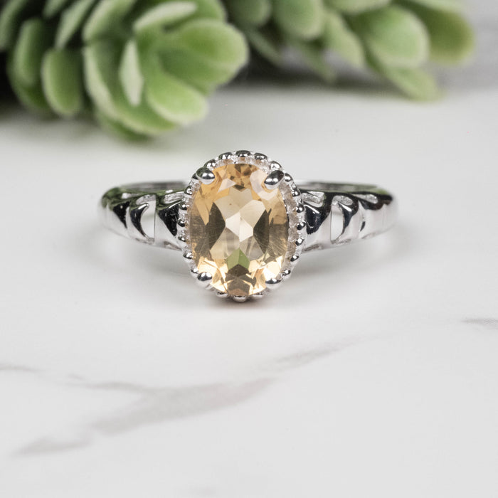 Citrine Ring 8x6m Size 7