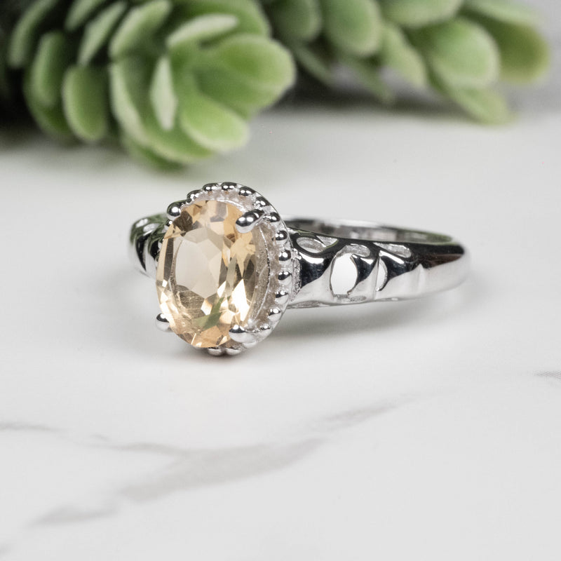 Citrine Ring 8x6m Size 7