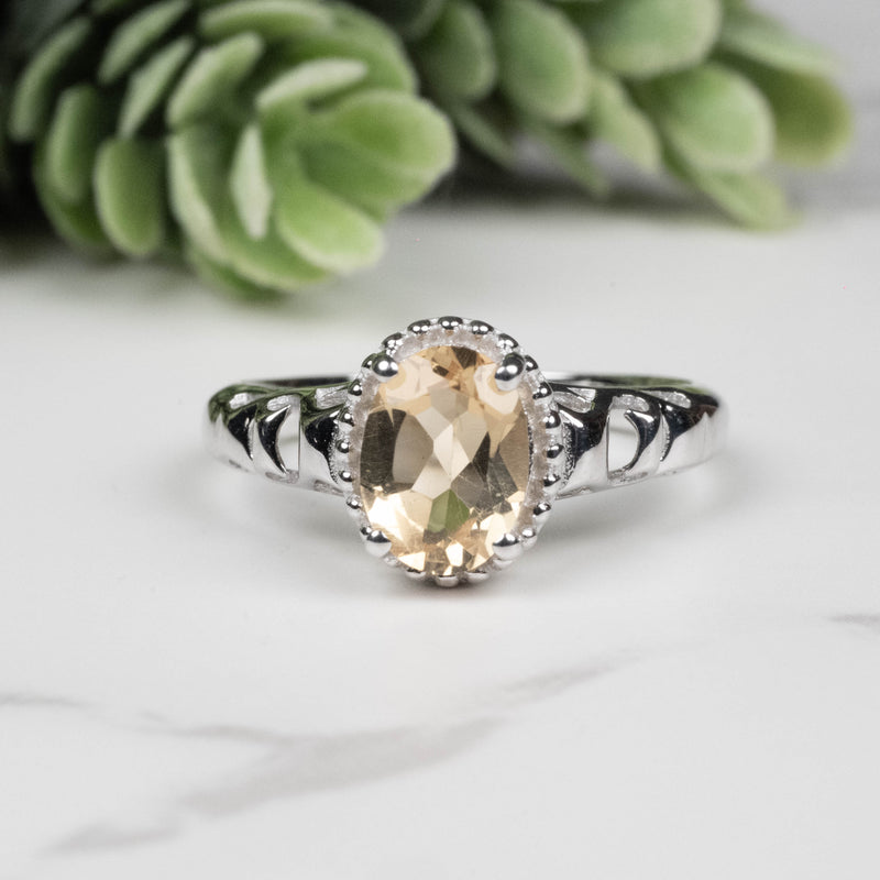 Citrine Ring 8x6m Size 7