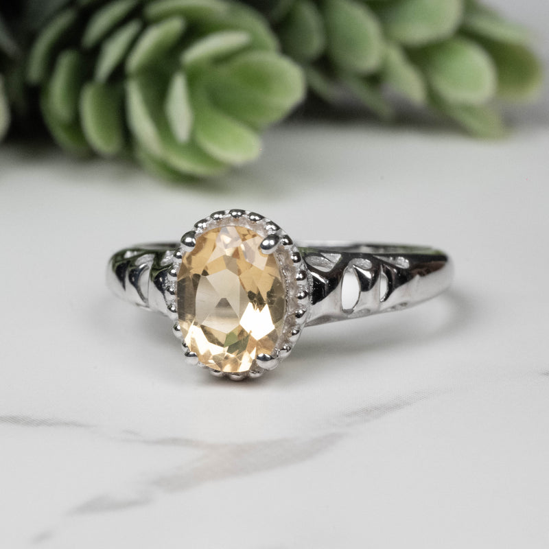 Citrine Ring 8x6mm Size 8