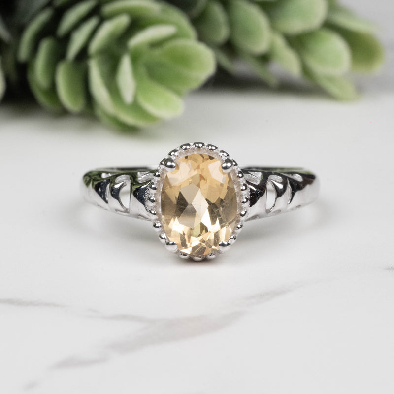 Citrine Ring 8x6mm Size 8