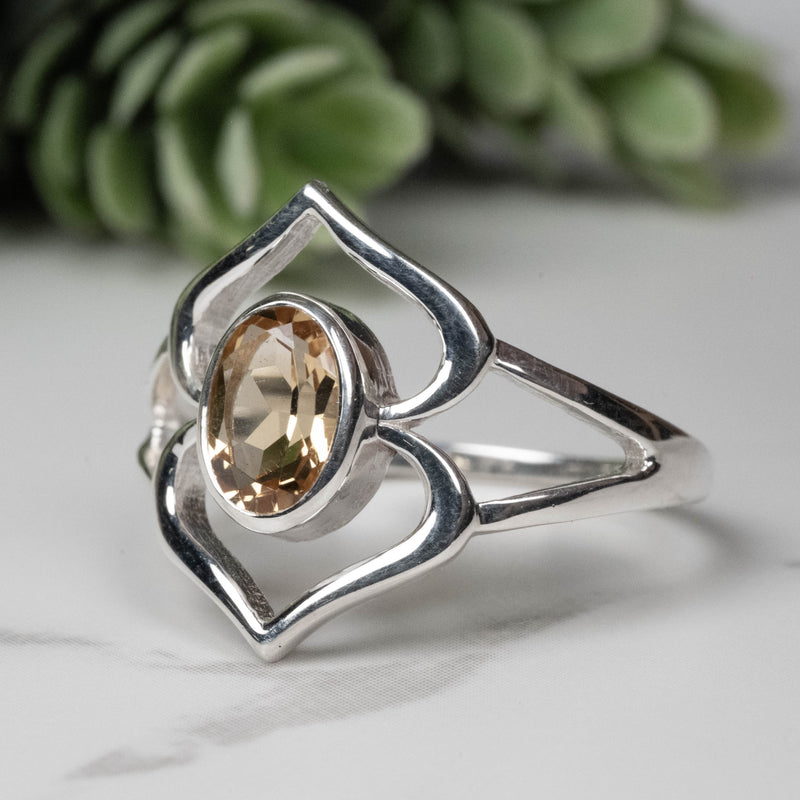 Citrine Ring 8x6mm Size 9