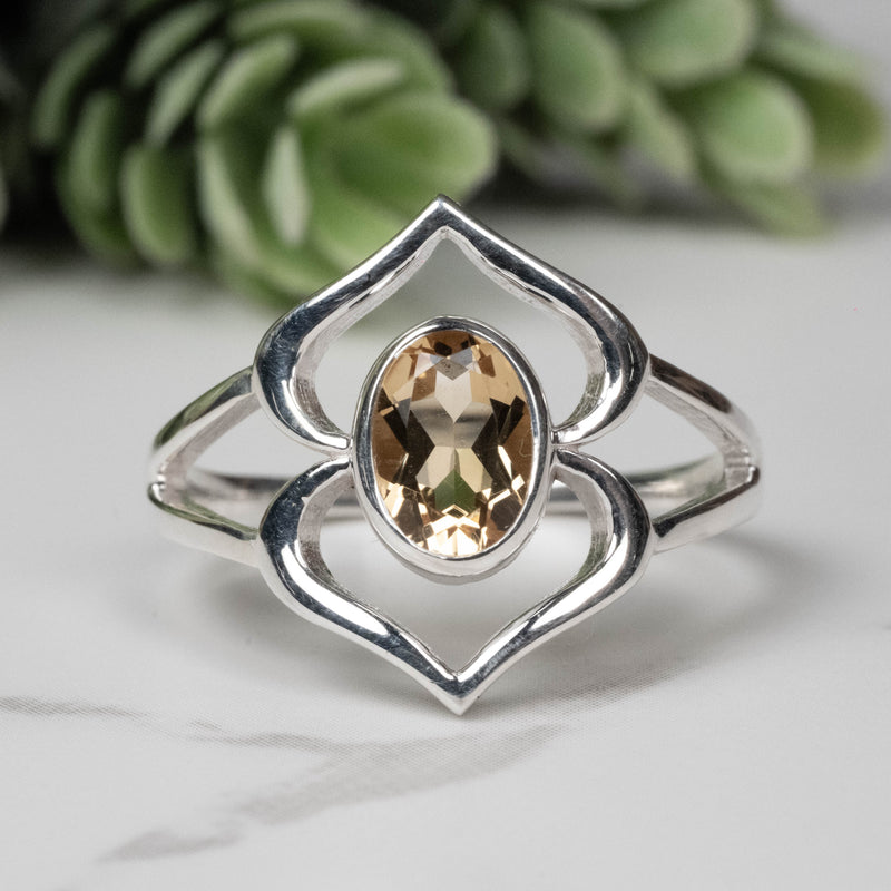 Citrine Ring 8x6mm Size 9