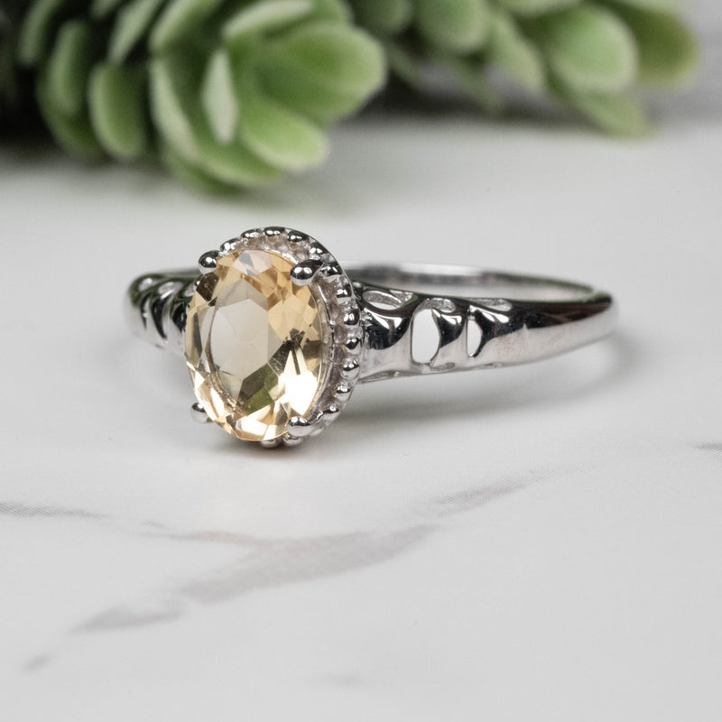 Citrine Ring 8x6mm Size 10