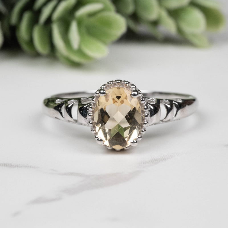 Citrine Ring 8x6mm Size 10