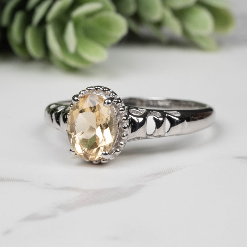 Citrine Ring 8x6mm Size 10