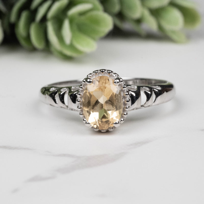 Citrine Ring 8x6mm Size 10