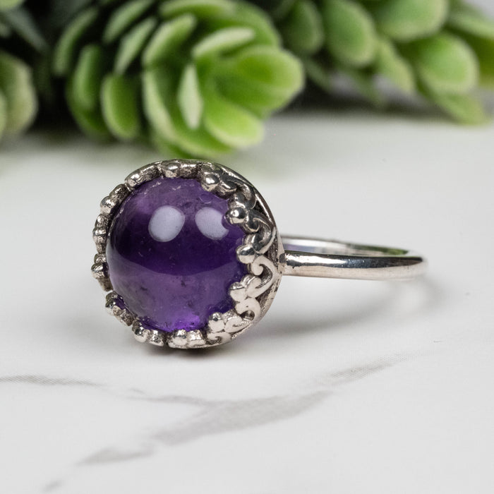 Amethyst Ring 10mm Size 7