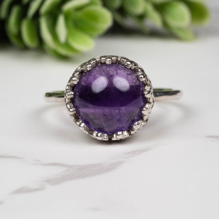 Amethyst Ring 10mm Size 7