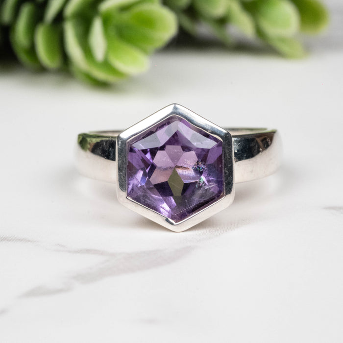 Amethyst Ring 9mm Size 6