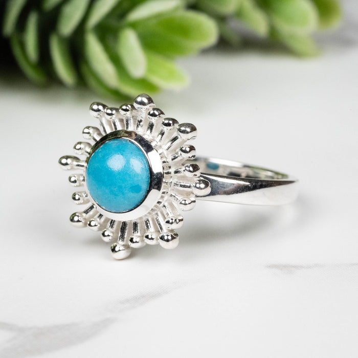 Sleeping Beauty Turquoise Ring 6mm Size 6