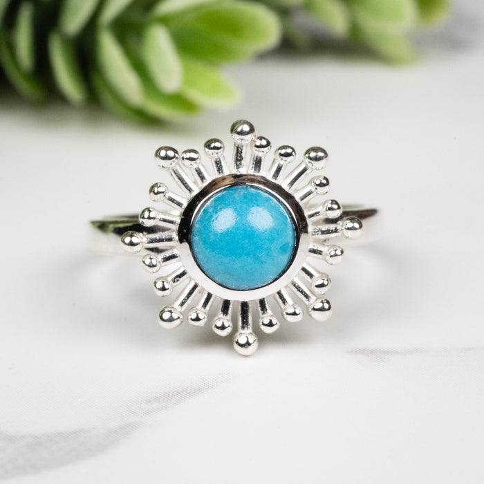 Sleeping Beauty Turquoise Ring 6mm Size 6