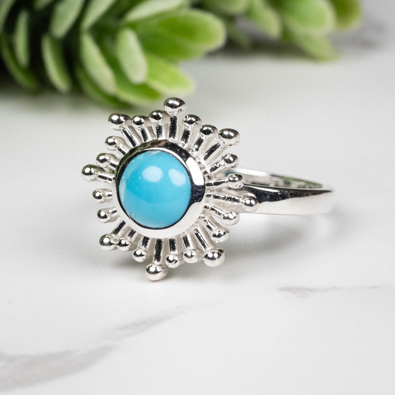 Sleeping Beauty Turquoise Ring 6mm Size 6