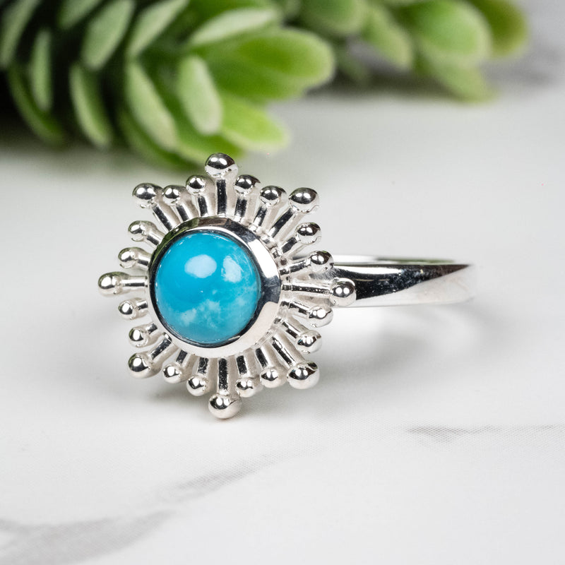 Sleeping Beauty Turquoise Ring 6mm Size 7