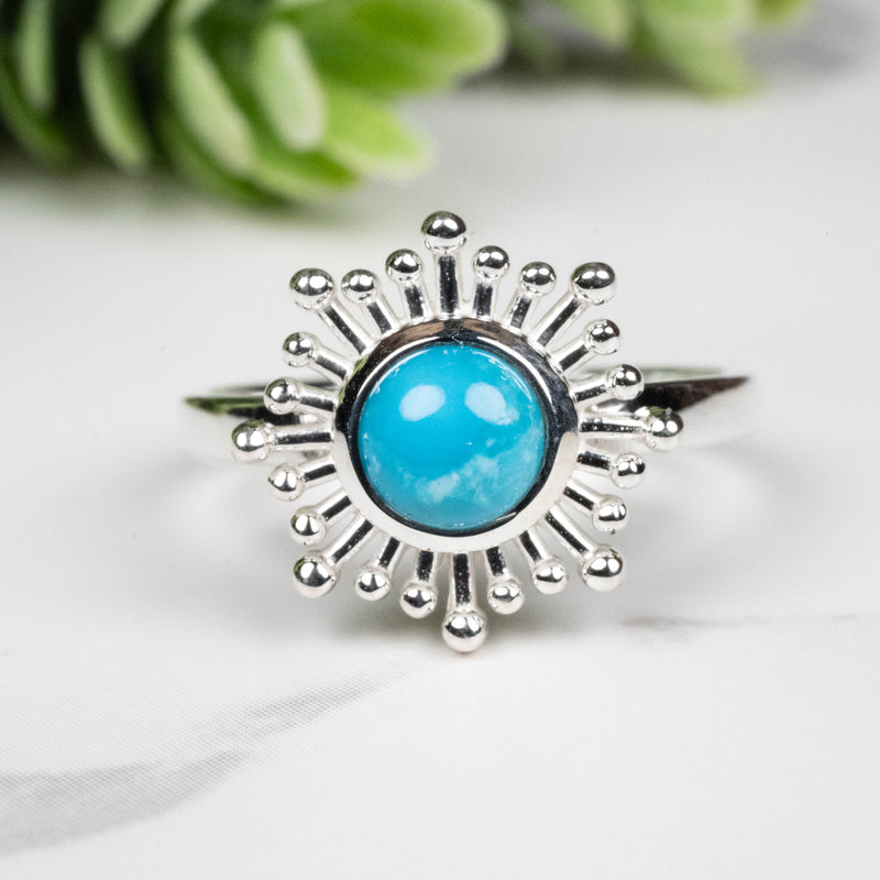 Sleeping Beauty Turquoise Ring 6mm Size 7