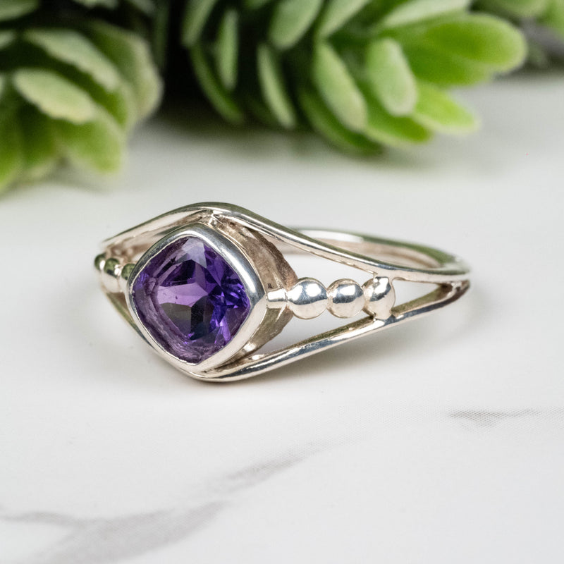 Amethyst Ring 6.5mm Size 8 - InnerVision Crystals