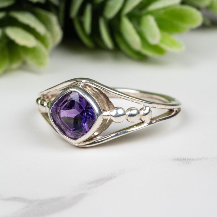 Amethyst Ring 6.5mm Size 8