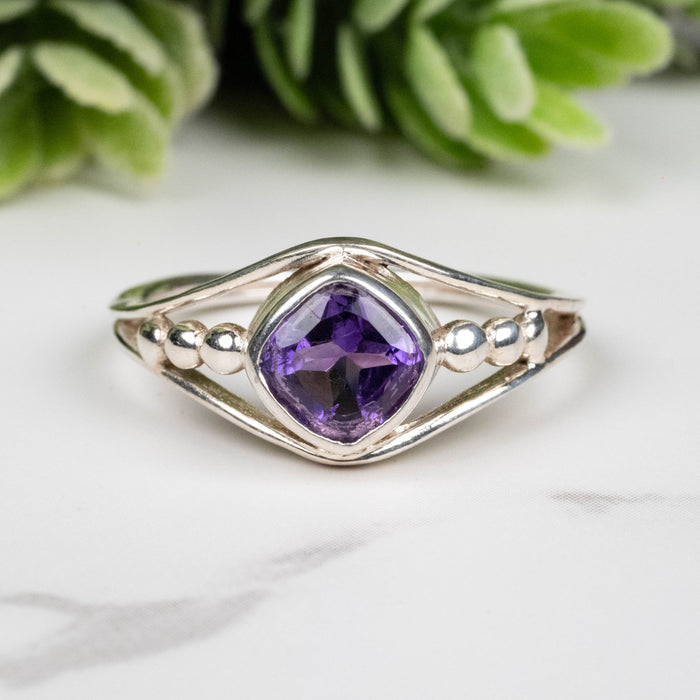 Amethyst Ring 6.5mm Size 8