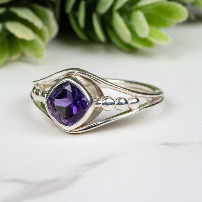 Amethyst Ring 6.5mm Size 8