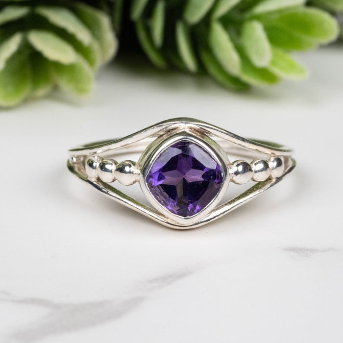 Amethyst Ring 6.5mm Size 8