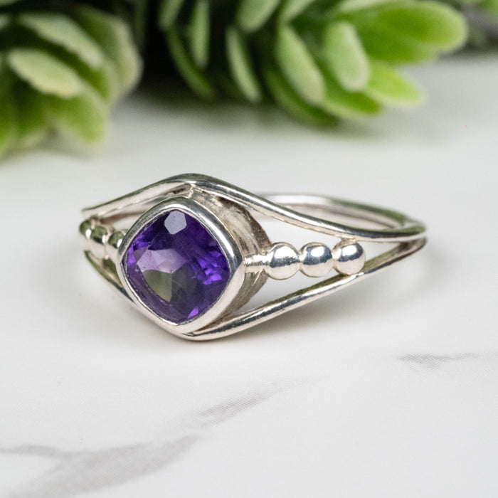 Amethyst Ring 6.5mm Size 9