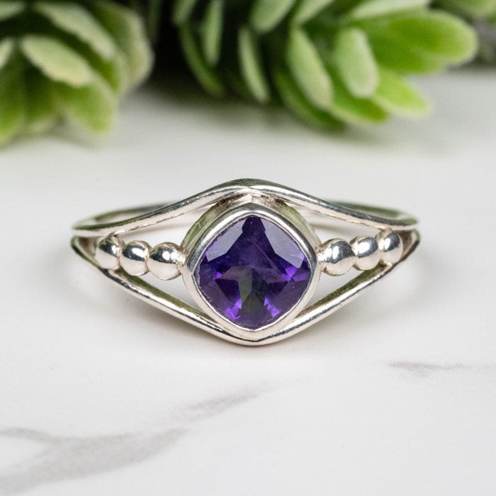 Amethyst Ring 6.5mm Size 9