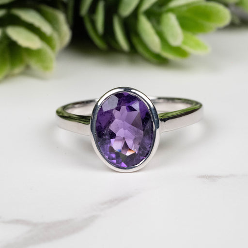 Amethyst Ring 9x7mm Size 6 - InnerVision Crystals