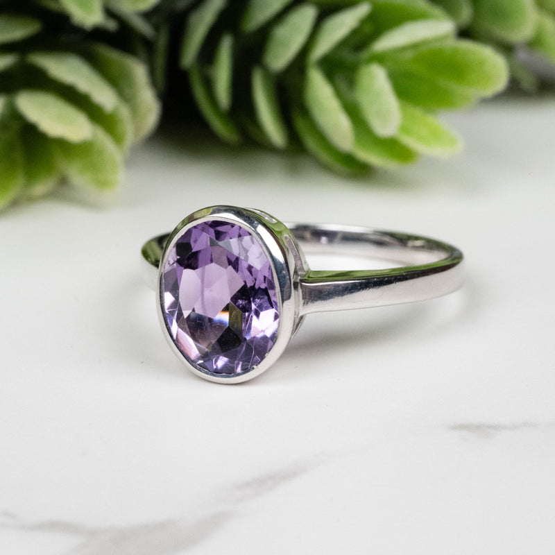 Amethyst Ring 9x7mm Size 7 - InnerVision Crystals