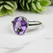 Amethyst Ring 10x8mm Size 8 - InnerVision Crystals