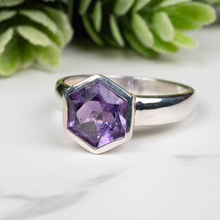 Amethyst Ring 9mm Size 8
