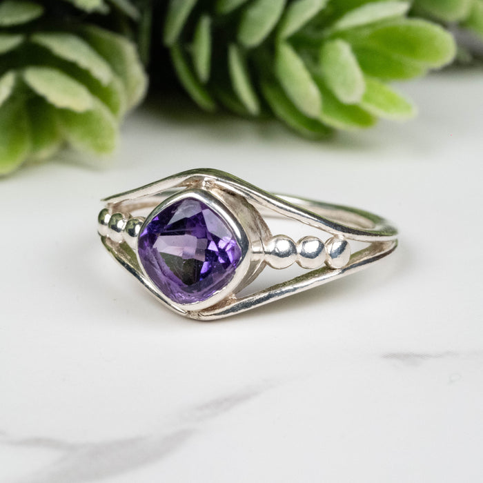 Amethyst Ring 6.5mm Size 7