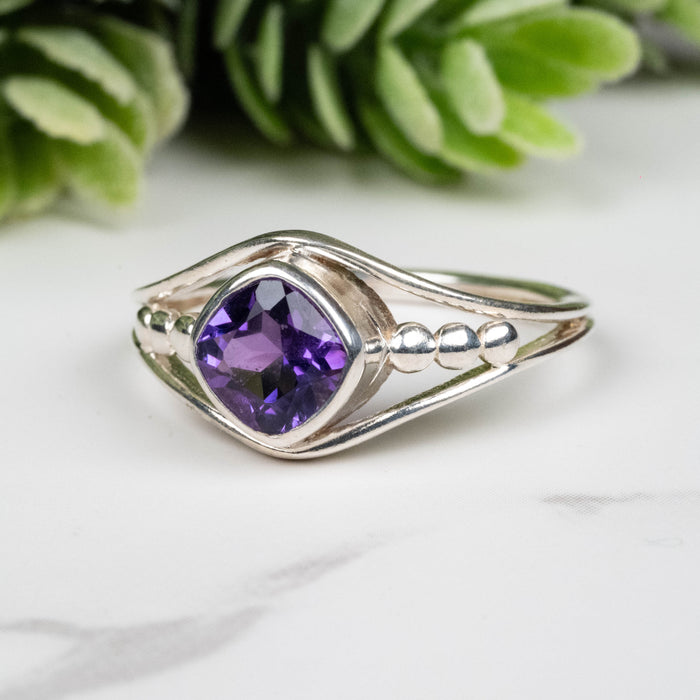 Amethyst Ring 6.5mm Size 8
