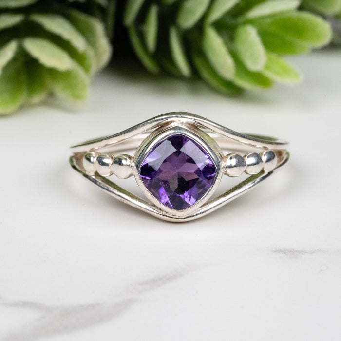 Amethyst Ring 6.5mm Size 8