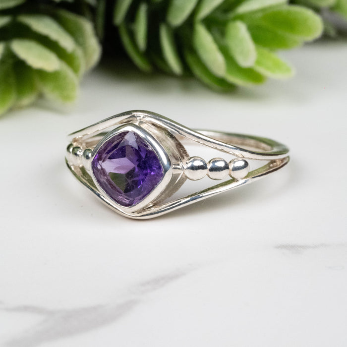 Amethyst Ring 6.5mm Size 8