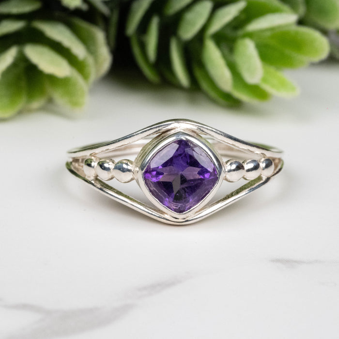 Amethyst Ring 6.5mm Size 8