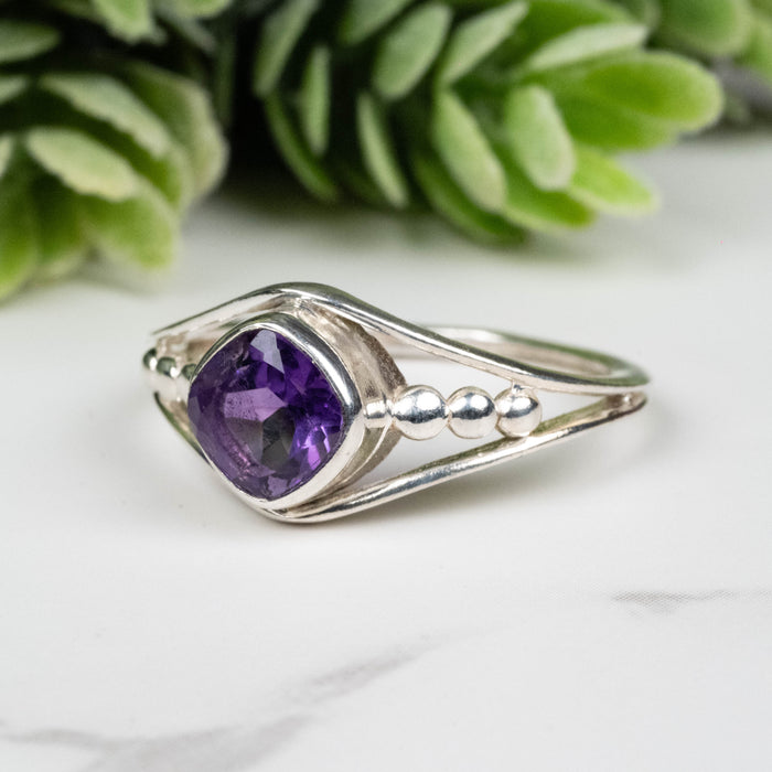 Amethyst Ring 6.5mm Size 8