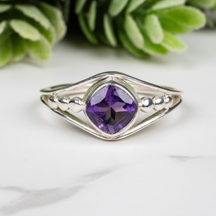 Amethyst Ring 6.5mm Size 8