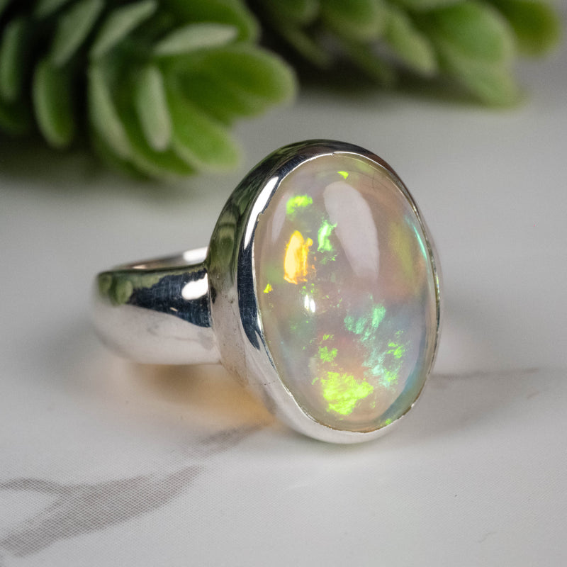 Ethiopian Opal Ring 14x10mm Size 5
