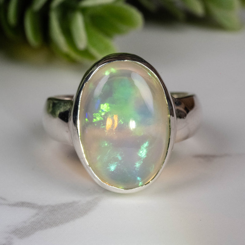 Ethiopian Opal Ring 14x10mm Size 5