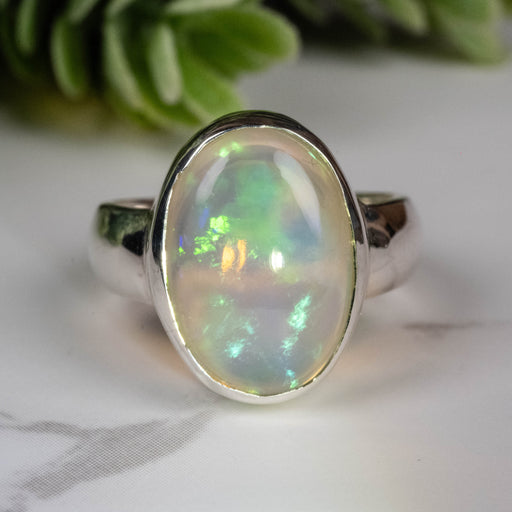 Ethiopian Opal Ring 14x10mm Size 5 - InnerVision Crystals