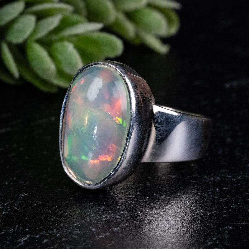 Ethiopian Opal Ring 16x11mm Size 5